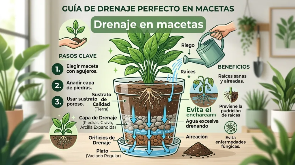 Drenaje en macetas